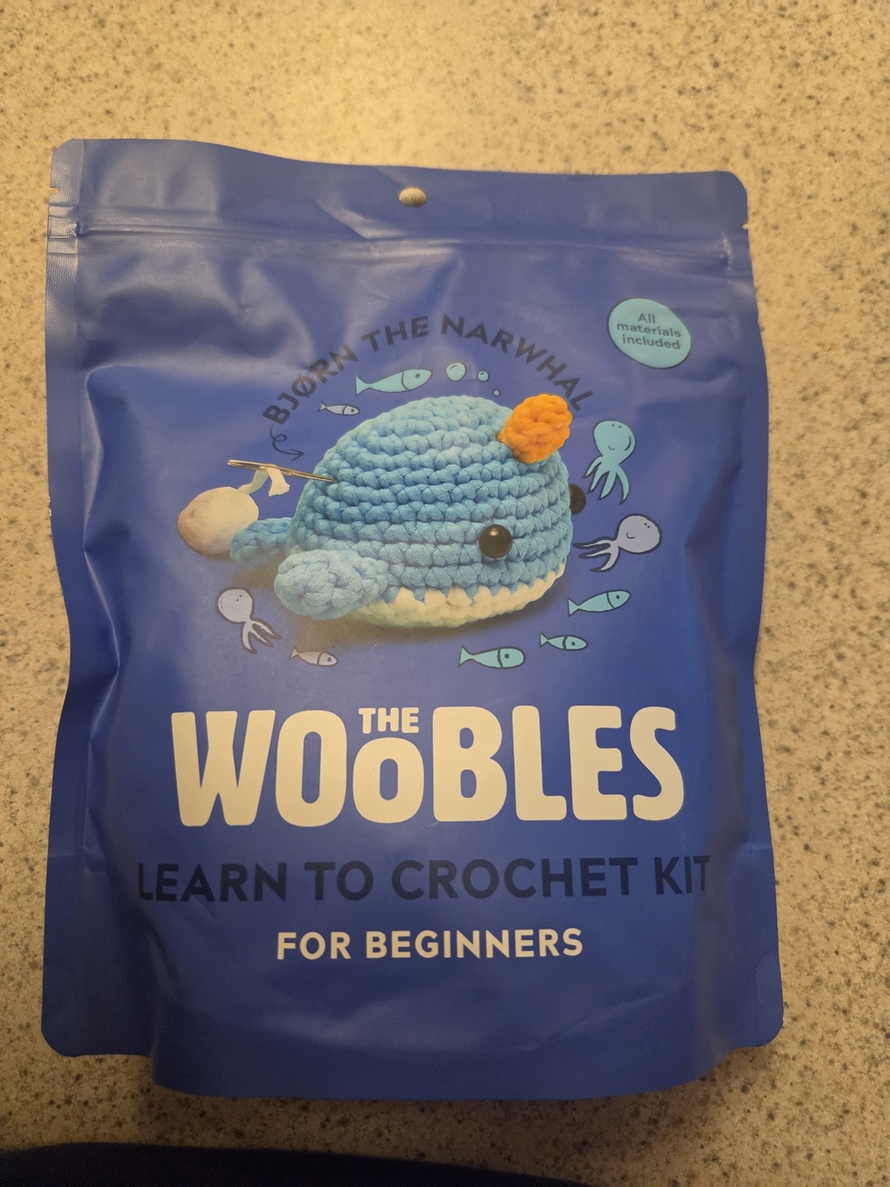 The Woobles Learn to Crochet Kit - Narwhal